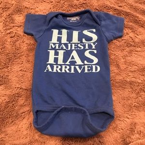 Baby Onesie “His Majesty Has Arrived”